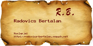 Radovics Bertalan névjegykártya