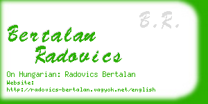 bertalan radovics business card